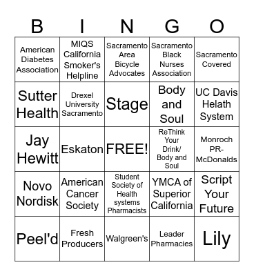 American Diabestes Association  Bingo Card