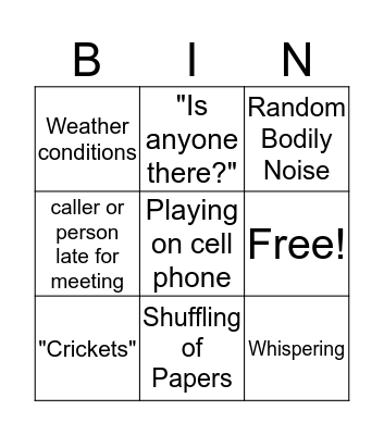 Meeting Bingo Card