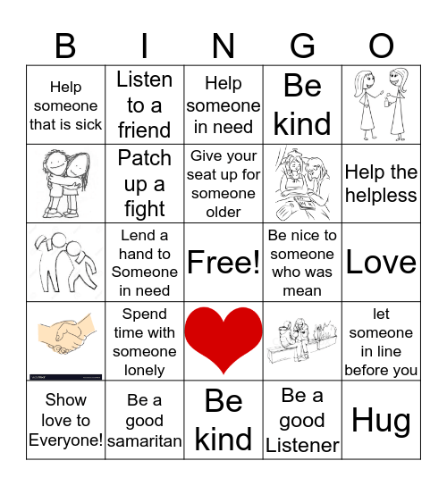 Compassion Bingo Card