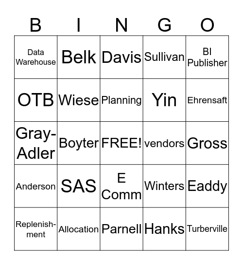 Planning Fall Festival Bingo Card