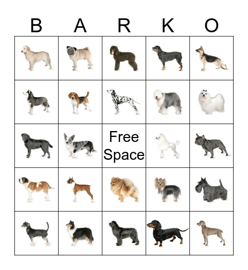 Marley and Me Bingo Card