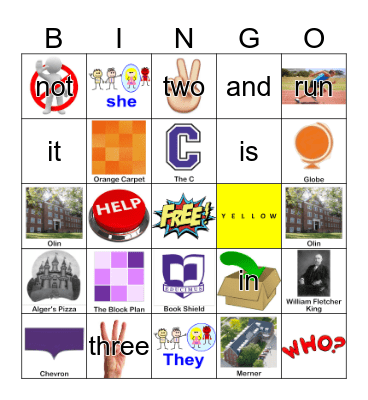 Sight Words Bingo Card