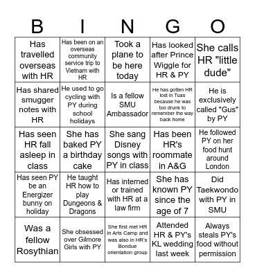 Find someone who... Bingo Card