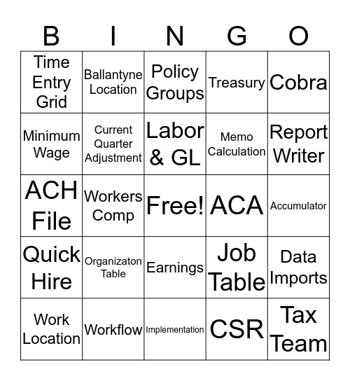 Customer Service Week Bingo Card