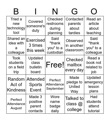 Super Sharks- Week of October 8-12 Bingo Card