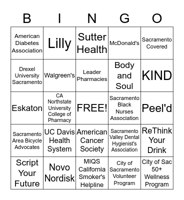 American Diabetes Month Bingo Card