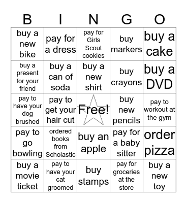 Consumers Bingo Card