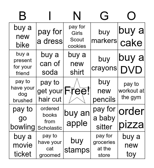 Consumers Bingo Card