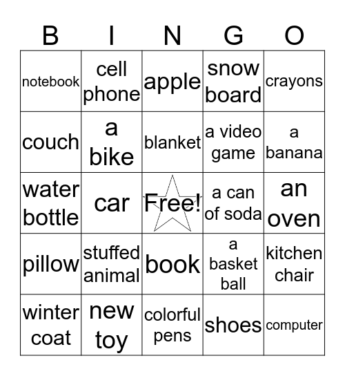 Goods Bingo Card