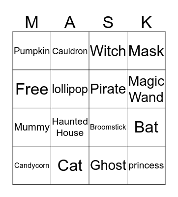 Halloween Bingo Card