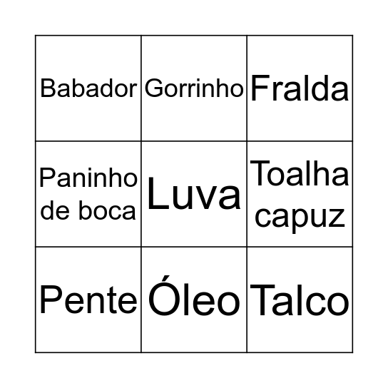 Baby Bingo Cecília Bingo Card