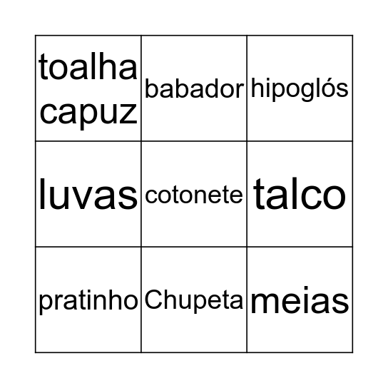 Baby Bingo Cecília Bingo Card