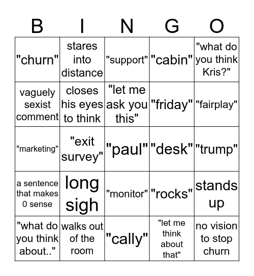 Rick Bingo Card