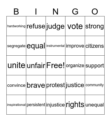 Why do people participate in governement? Bingo Card