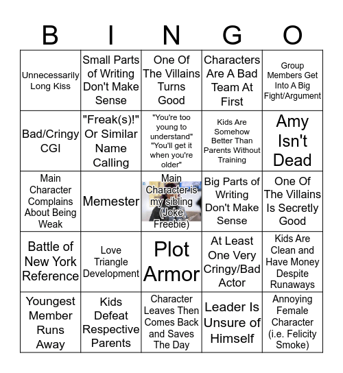 The Runaways Bingo Card