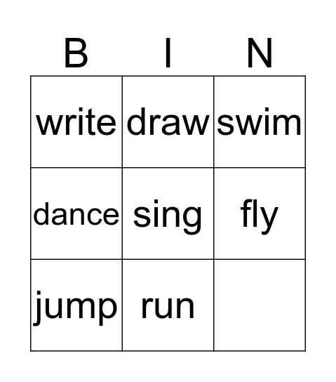 Can you swim? Bingo Card