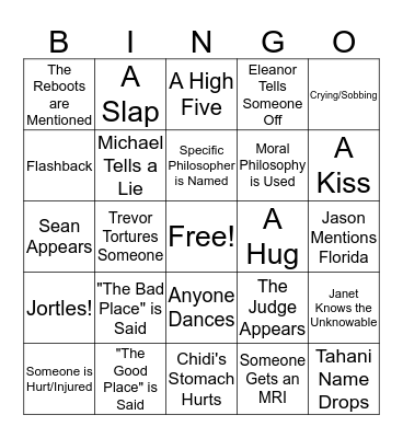 The Good Place Bingo Card