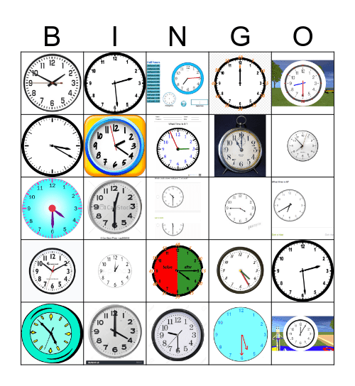 Tell Time Bingo Card
