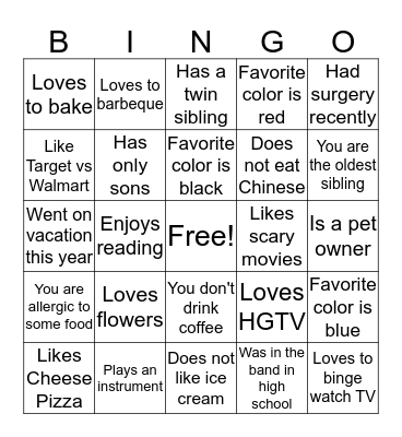 Women Fellowship Bingo Card