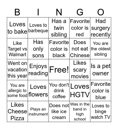 Women Fellowship Bingo Card