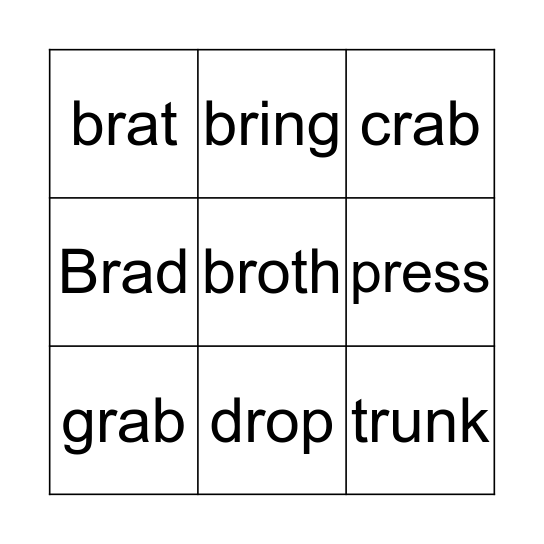 TH Bingo Card