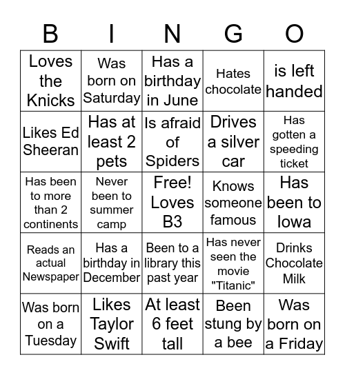 B3 Team Retreat Bingo! Bingo Card