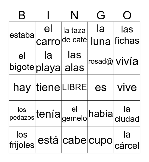 Unit 2 2018 Bingo Card