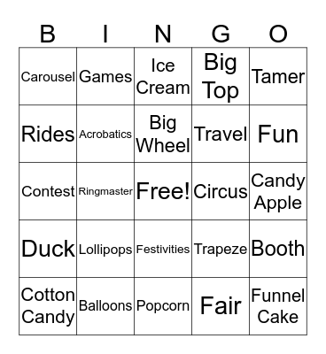 United Way 2018 - Carnival Bingo Card