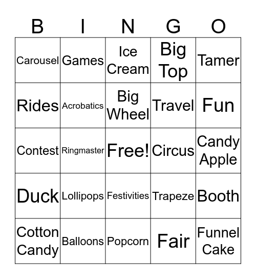 United Way 2018 - Carnival Bingo Card