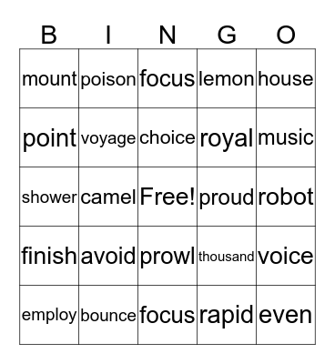 Ronda's bingo Card