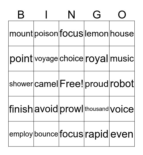 Ronda's bingo Card