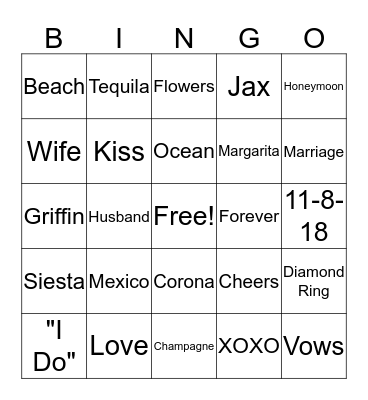 BROOKE'S BRIDAL SHOWER Bingo Card