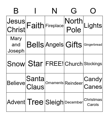 Christmas Bingo!  Bingo Card