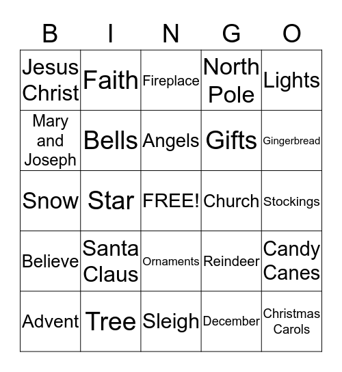 Christmas Bingo!  Bingo Card