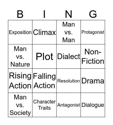 ELA  Bingo Card