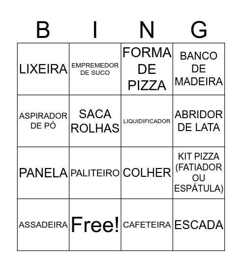 Bingo - Chá da Graci Bingo Card