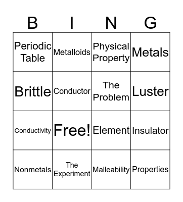 Unit 4 Vocabulary Bingo Card