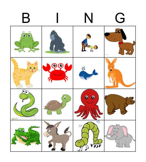 Animal Walk Bingo Card