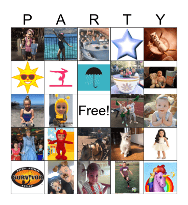 Scarlett's Birthday Bingo Card