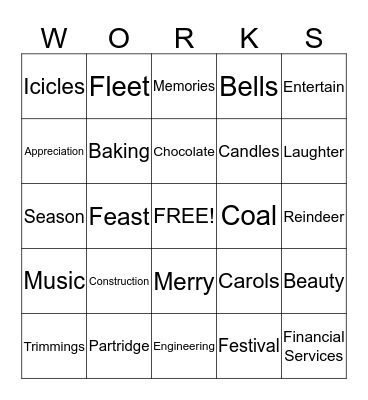 Holiday BINGO Card
