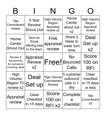 TURN TIME LANDO  Bingo Card