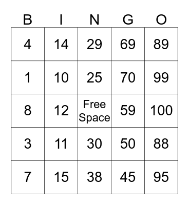 Halloween Bingo Card