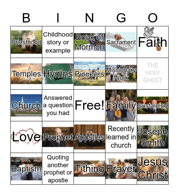 October 2018 General Conference BINGO Card