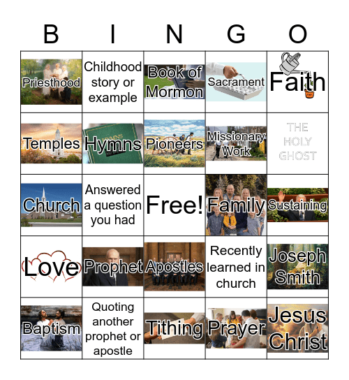 October 2018 General Conference BINGO Card