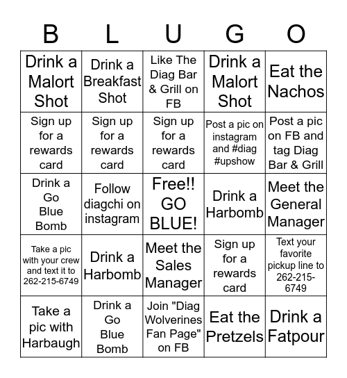GO BLUE!!! Bingo Card