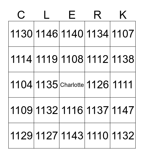 No Coverage!  Bingo Card