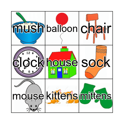 Goodnight Moon Bingo Card