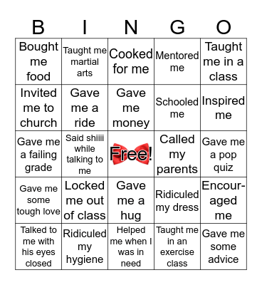 Bow Tie Bingo! Bingo Card