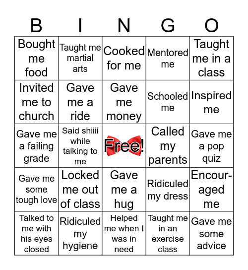 Bow Tie Bingo! Bingo Card