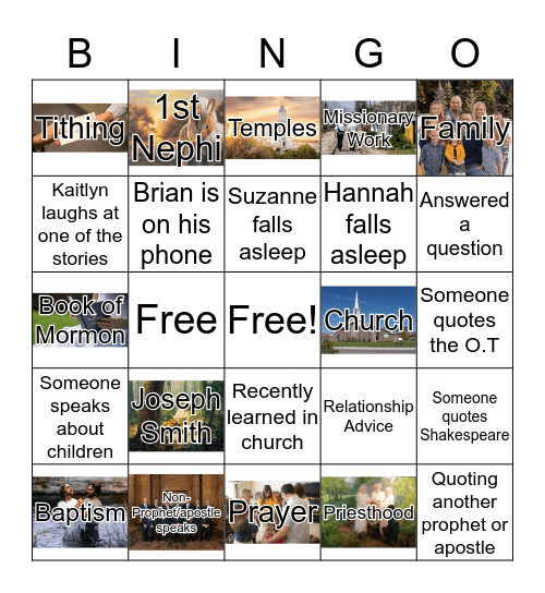 October 2018 General Conference BINGO Card